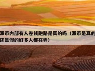 派币内部有人卷钱跑路是真的吗（派币是真的还是假的好多人都在弄）