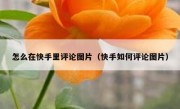 怎么在快手里评论图片（快手如何评论图片）