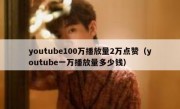 youtube100万播放量2万点赞（youtube一万播放量多少钱）