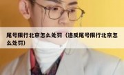 尾号限行北京怎么处罚（违反尾号限行北京怎么处罚）