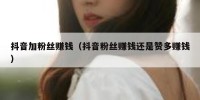 抖音加粉丝赚钱（抖音粉丝赚钱还是赞多赚钱）