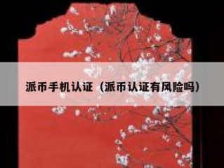 派币手机认证（派币认证有风险吗）