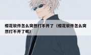 樱花软件怎么突然打不开了（樱花软件怎么突然打不开了呢）