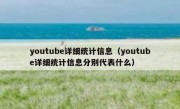 youtube详细统计信息（youtube详细统计信息分别代表什么）