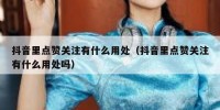 抖音里点赞关注有什么用处（抖音里点赞关注有什么用处吗）