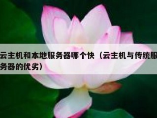云主机和本地服务器哪个快（云主机与传统服务器的优劣）