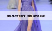推特CEO首条推文（推特的总裁是谁）