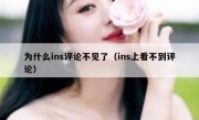 为什么ins评论不见了（ins上看不到评论）