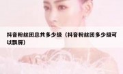 抖音粉丝团总共多少级（抖音粉丝团多少级可以飘屏）