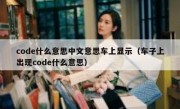 code什么意思中文意思车上显示（车子上出现code什么意思）