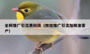 全网推广引流黑科技（微信推广引流加精准客户）