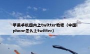 苹果手机国内上twitter教程（中国iphone怎么上twitter）
