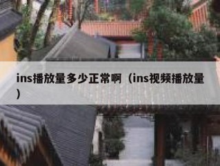 ins播放量多少正常啊（ins视频播放量）