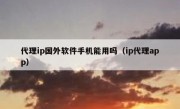 代理ip国外软件手机能用吗（ip代理app）
