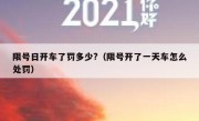 限号日开车了罚多少?（限号开了一天车怎么处罚）