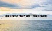 抖音加粉工具推荐在哪里（抖音加粉渠道）