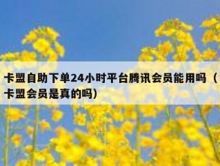 卡盟自助下单24小时平台腾讯会员能用吗（卡盟会员是真的吗）