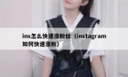 ins怎么快速涨粉丝（instagram如何快速涨粉）