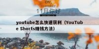 youtube怎么快速获利（YouTube Shorts赚钱方法）