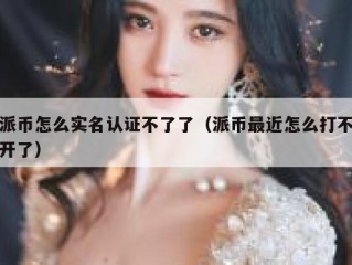 派币怎么实名认证不了了（派币最近怎么打不开了）