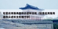 轻量应用服务器和云虚拟主机（轻量应用服务器和云虚拟主机哪个好）