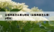云服务器怎么看ip地址（云服务器怎么看ip地址）
