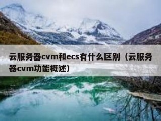 云服务器cvm和ecs有什么区别（云服务器cvm功能概述）