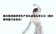国内服务器研发生产龙头企业名单公示（国内服务器行业龙头）