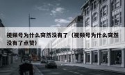 视频号为什么突然没有了（视频号为什么突然没有了点赞）