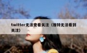 twitter无法查看关注（推特无法看到关注）