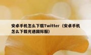 安卓手机怎么下载Twitter（安卓手机怎么下载光遇国际服）