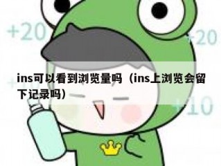 ins可以看到浏览量吗（ins上浏览会留下记录吗）