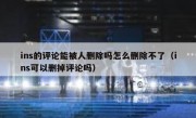 ins的评论能被人删除吗怎么删除不了（ins可以删掉评论吗）
