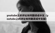youtube上的评论如何翻译成中文（youtube上的评论如何翻译成中文版）