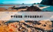 李子柒流量（李子柒流量多少）