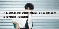 云服务器系统盘和数据盘区别（云服务器系统盘和数据盘区别大吗）