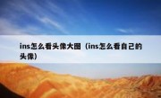ins怎么看头像大图（ins怎么看自己的头像）