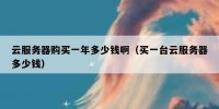 云服务器购买一年多少钱啊（买一台云服务器多少钱）