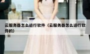 云服务器怎么运行软件（云服务器怎么运行软件的）