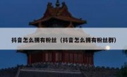 抖音怎么拥有粉丝（抖音怎么拥有粉丝群）