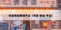 抖音粉丝赚钱平台（抖音 粉丝 平台）
