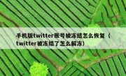 手机版twitter账号被冻结怎么恢复（twitter被冻结了怎么解冻）