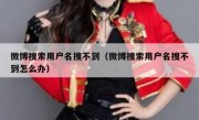 微博搜索用户名搜不到（微博搜索用户名搜不到怎么办）