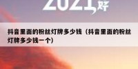 抖音里面的粉丝灯牌多少钱（抖音里面的粉丝灯牌多少钱一个）