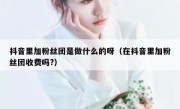 抖音里加粉丝团是做什么的呀（在抖音里加粉丝团收费吗?）