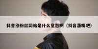 抖音涨粉丝网站是什么意思啊（抖音涨粉吧）