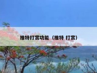 推特打赏功能（推特 打赏）