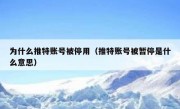 为什么推特账号被停用（推特账号被暂停是什么意思）