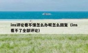 ins评论看不懂怎么办呢怎么回复（ins看不了全部评论）