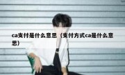 ca支付是什么意思（支付方式ca是什么意思）